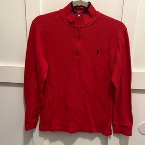 Boys Polo Ralph Lauren Red Quarter-Zip Pullover size large 14/16